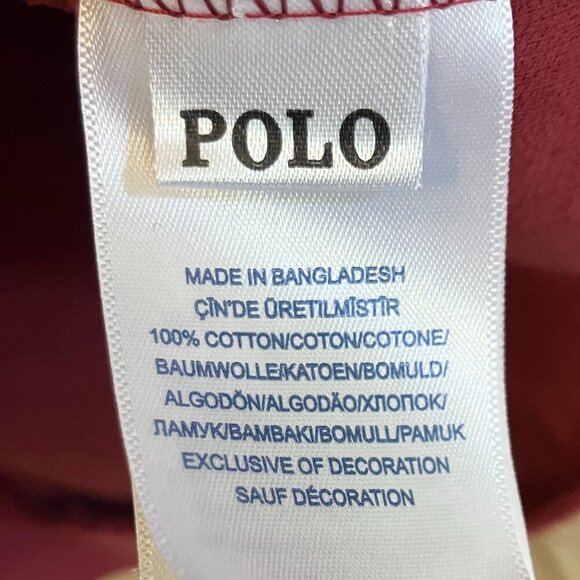 Polo Ralph Lauren Womens Full Zip Burgundy White Small Pony Hoodie XL Red SP EXC - Picture 6 of 11